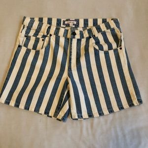 Denim White and Blue Bermuda Shorts